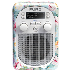 Pure Evoke D2 Mio DAB/FM Bluetooth Portable Digital Radio, Sanderson Print Chelsea